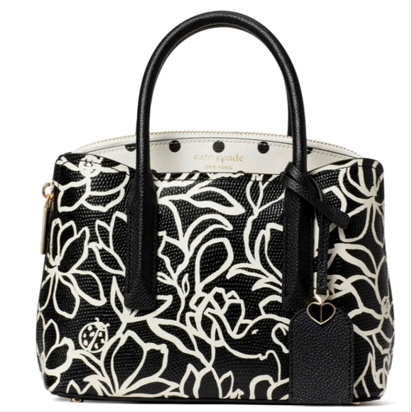 Kate Spade Margaux Embossed Scribble   Floral Satchel - Picture 6 of 11